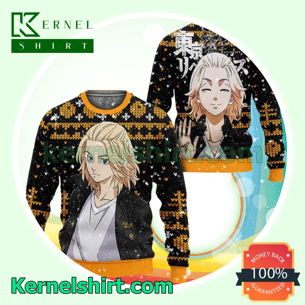 Manjirou Sano Mikey Anime Tokyo Revengers Xmas Gifts Knitted Christmas Jumper