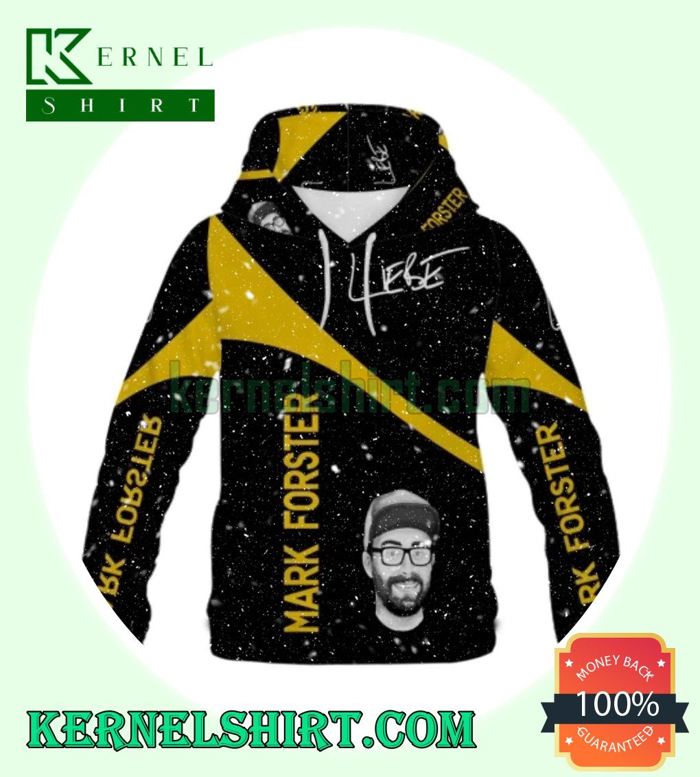 Mark Forster Black And Yellow Hooded Sweatshirts