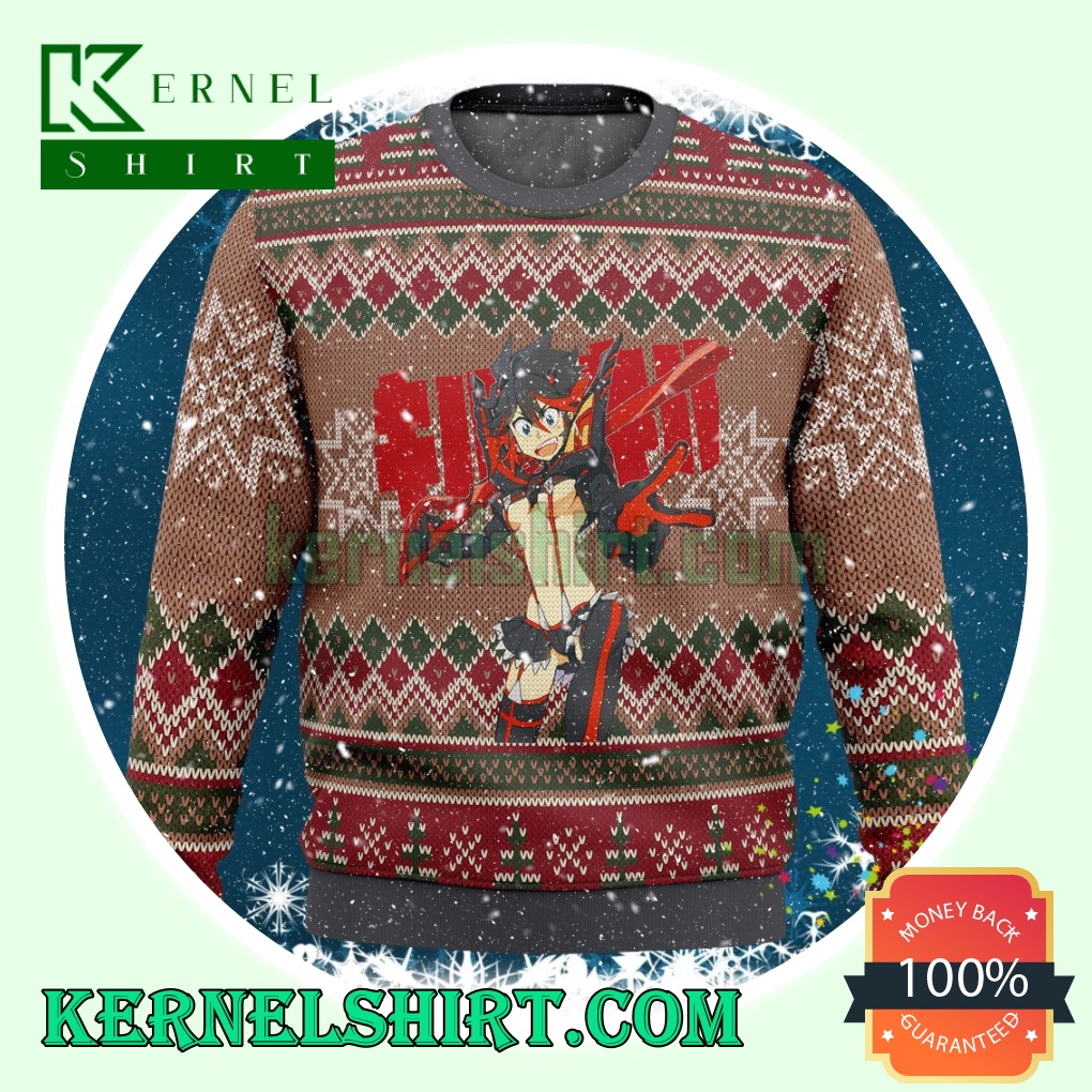Matoi Ryuko Kill La Kill Manga Anime Knitting Christmas Sweatshirts