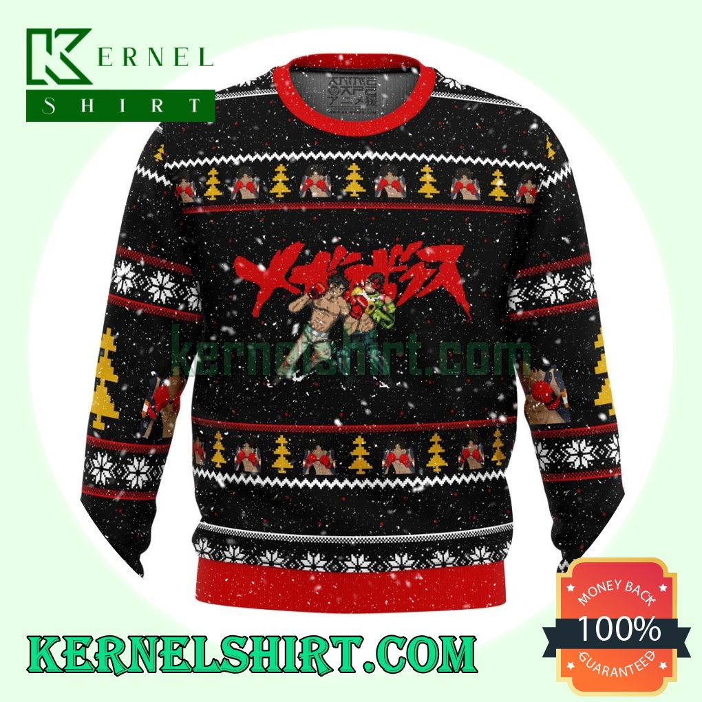 Megalo Box Sprites Manga Anime Knitting Christmas Sweatshirts