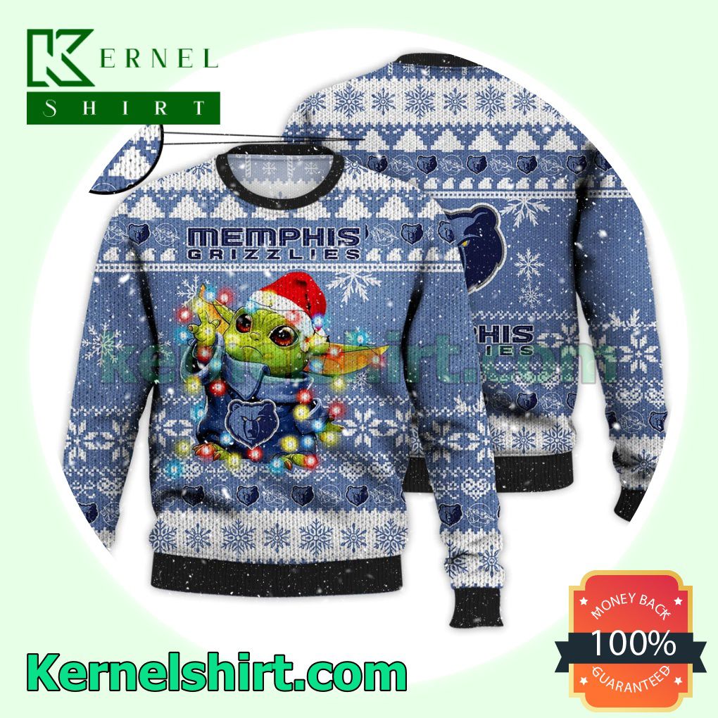Memphis Grizzlies Grogu NBA Xmas Knitted Sweater