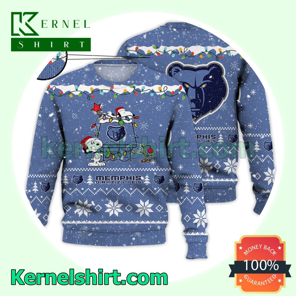 Memphis Grizzlies Snoopy Dog House Xmas NBA Knitted Sweater