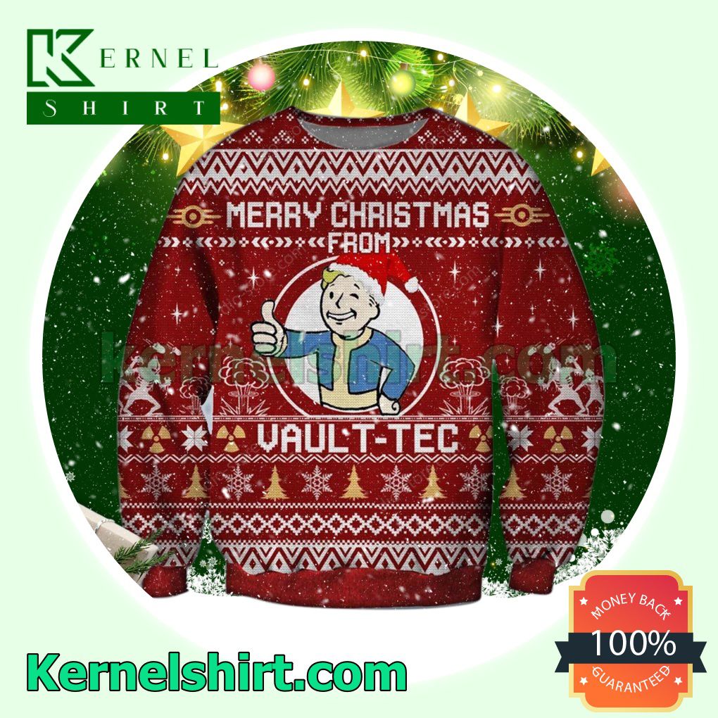 Merry Christmas From Vault Tec Fallout Knitted Christmas Jumper