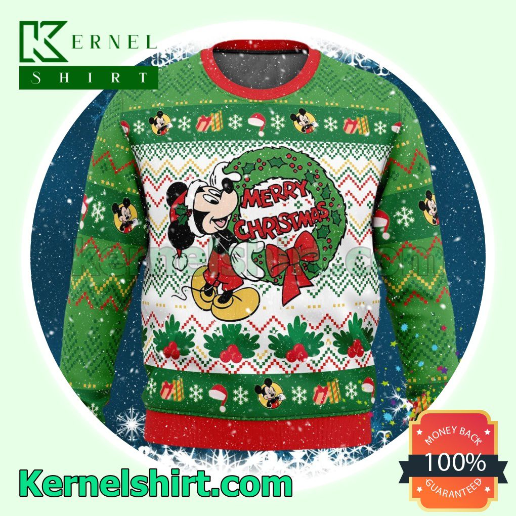 Merry Christmas Mickey Mouse Disney Knitted Christmas Jumper