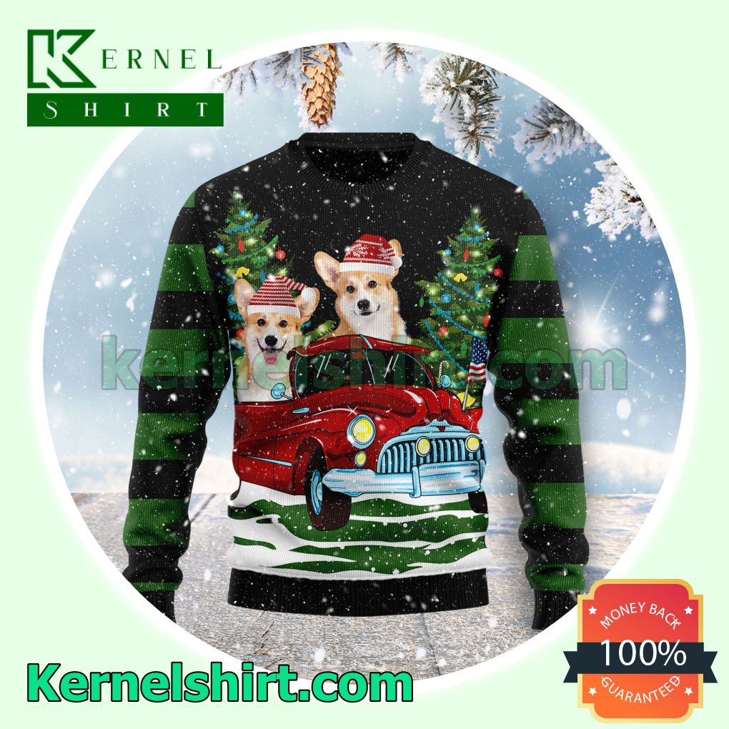 Merry Christmas Pembroke Welsh Corgi Knitted Christmas Jumper