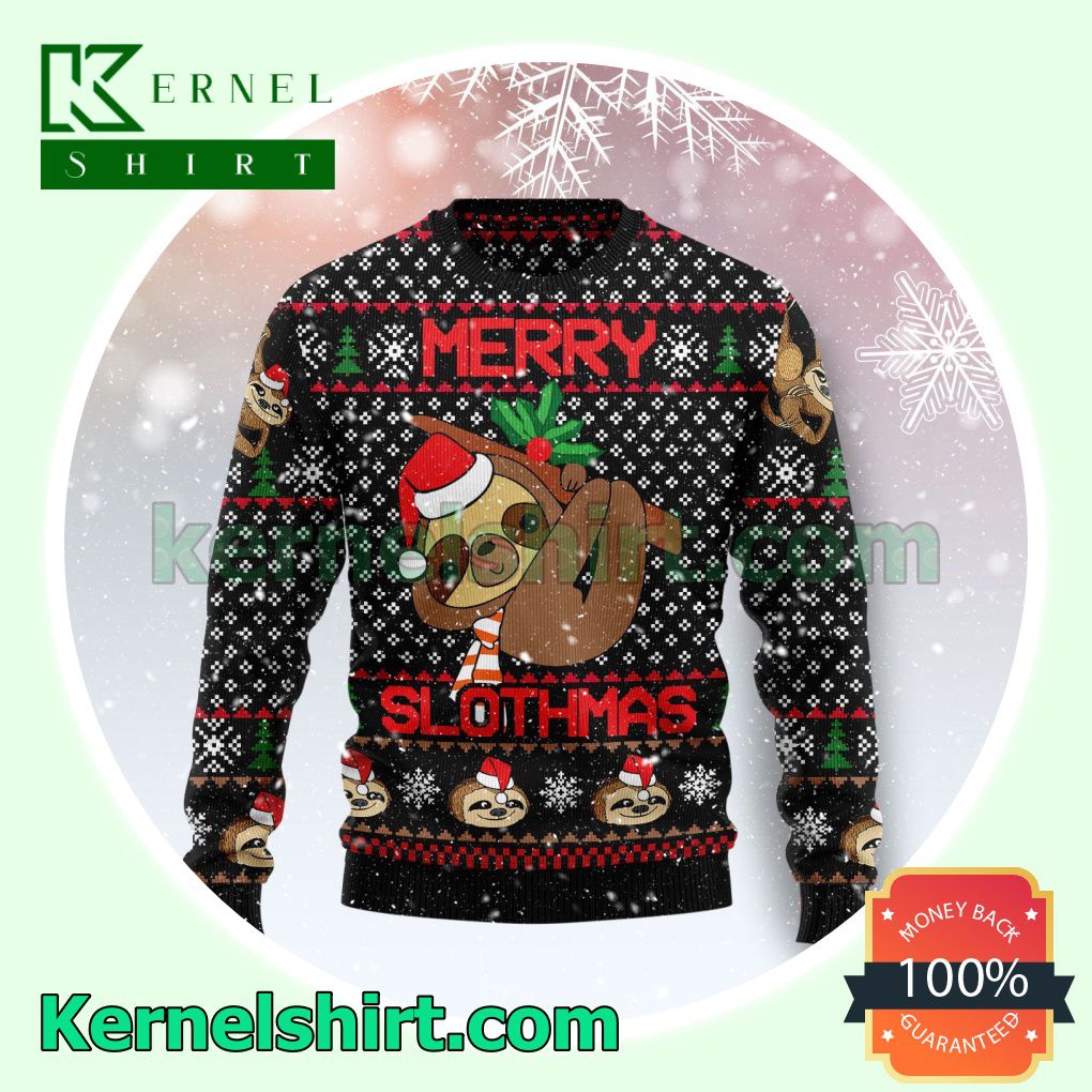 Merry Slothmas Knitted Christmas Jumper