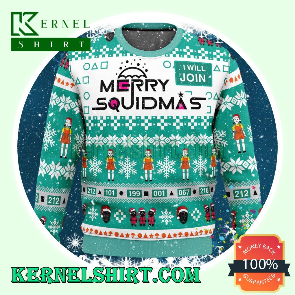 Merry Squidmas Squid Game Knitting Christmas Sweatshirts