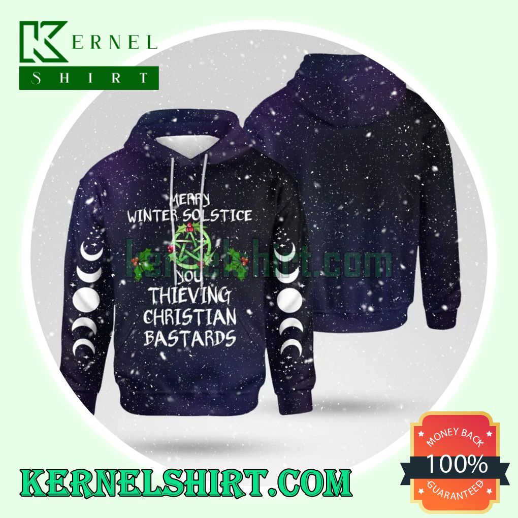 Merry Winter Solstice You Christian Bastards Hooded Sweatshirts