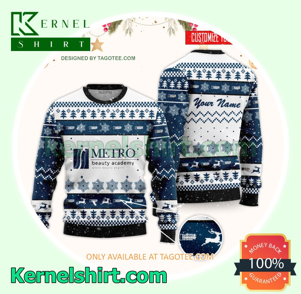 Metro Beauty Academy Logo Xmas Knit Jumper Sweaters