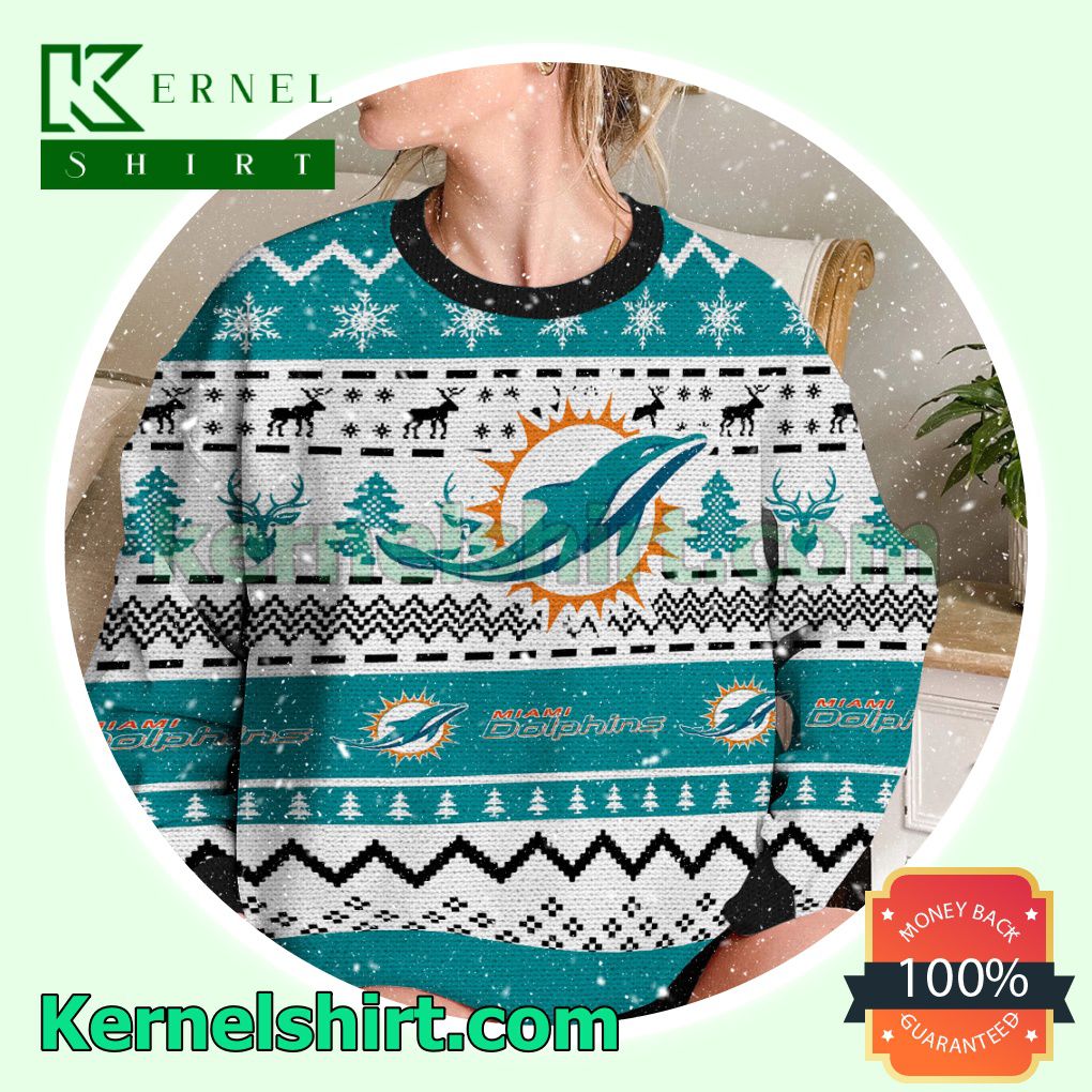 Shop Miami Dolphins Christmas Jumper