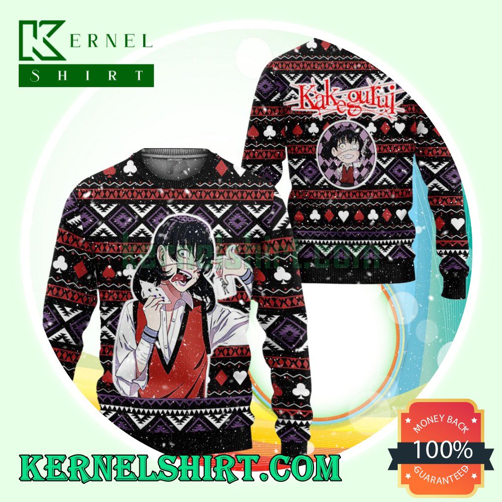 Midari Ikishima Kakegurui Manga Anime Knitting Christmas Sweatshirts