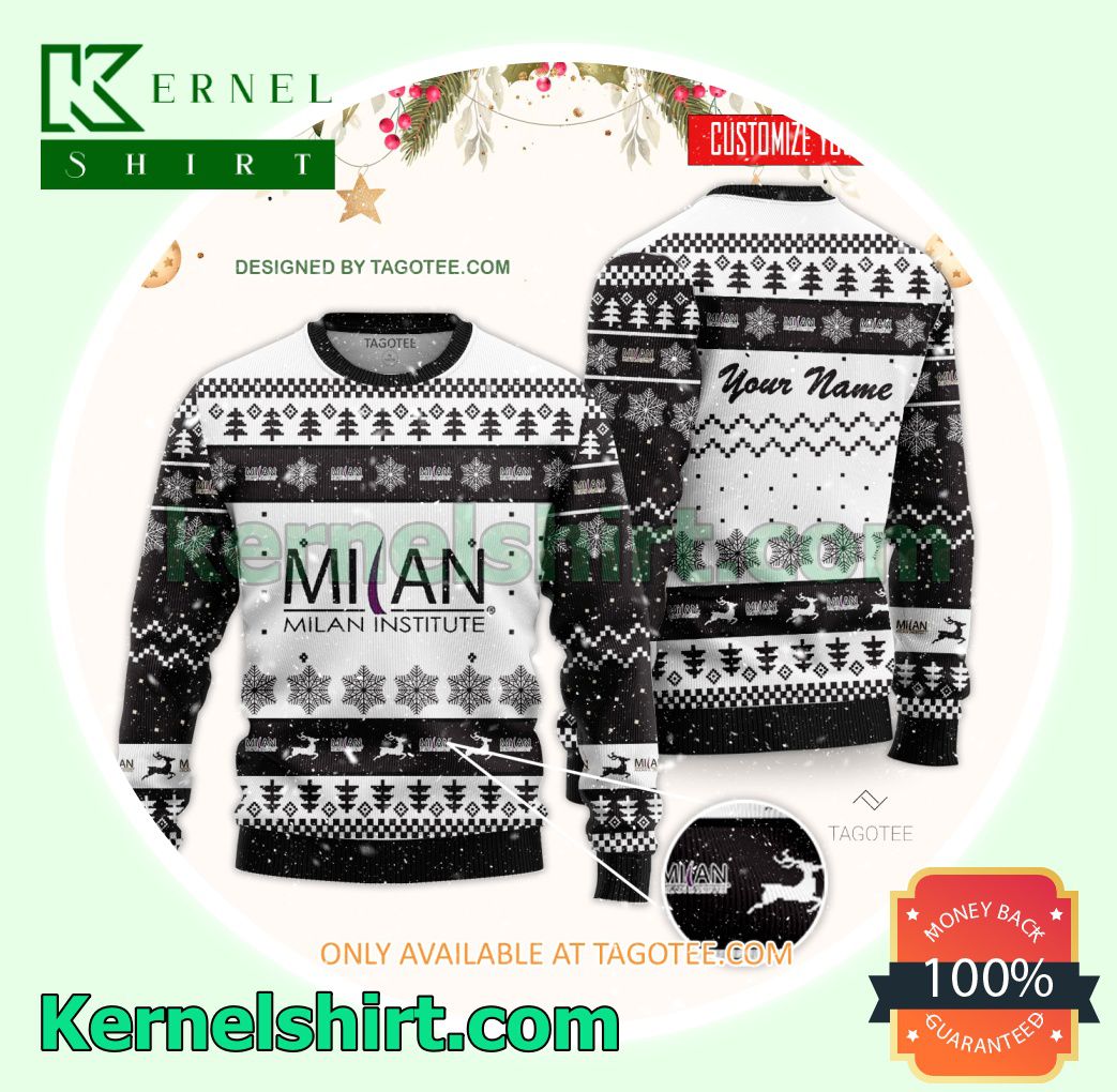 Milan Institute-Bakersfield Logo Xmas Knit Jumper Sweaters