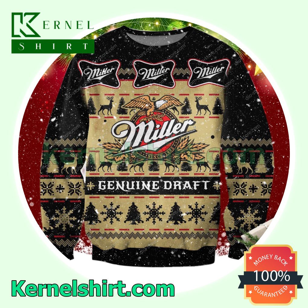 Miller Genuine Draft Beer Knitted Christmas Jumper