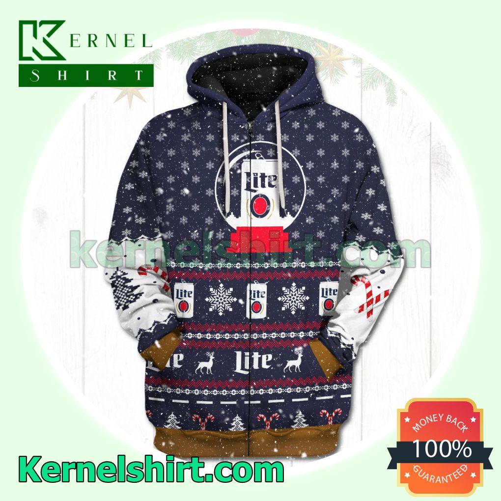 Miller Lite Xmas Ugly Hoodie Jacket