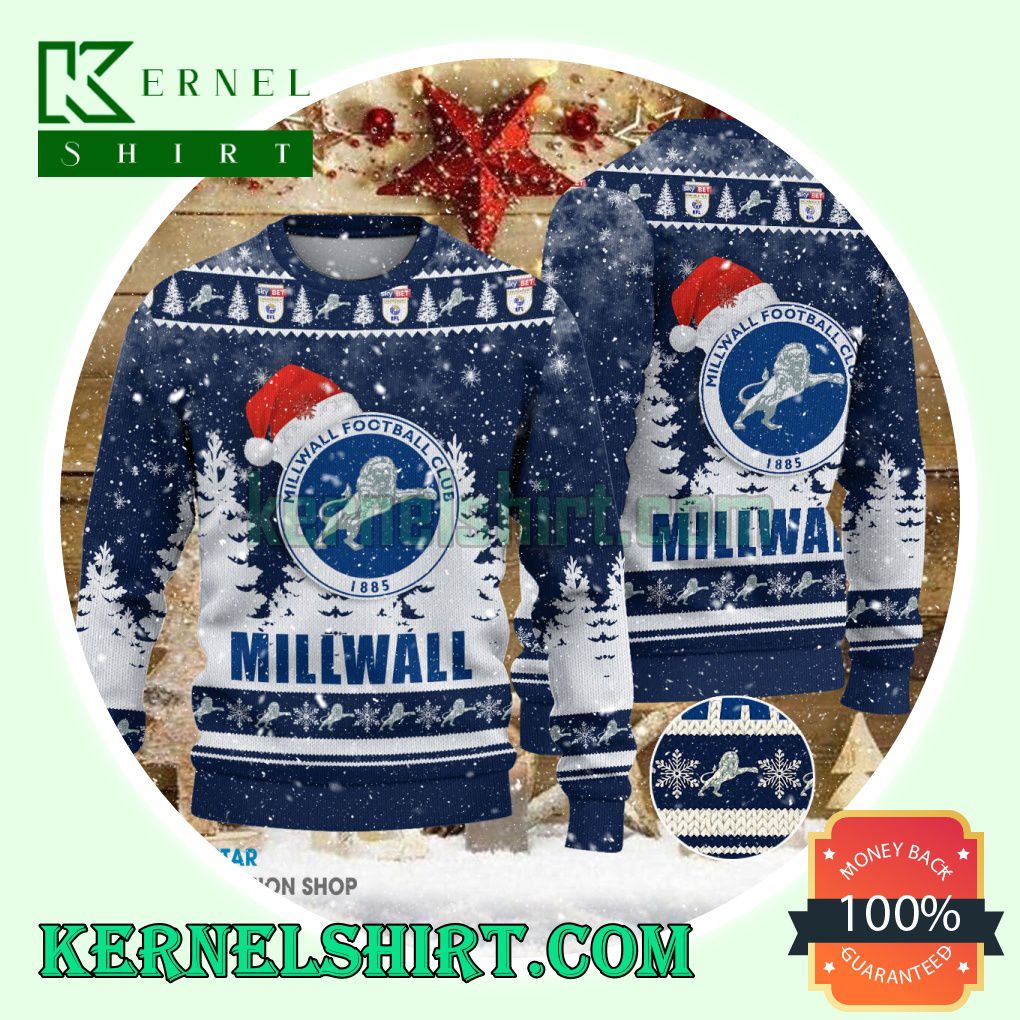 Millwall F.C Club Santa Hat Xmas Knit Sweaters