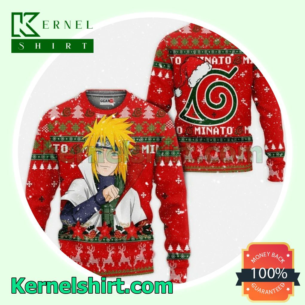 Minato Namikaze Naruto Anime Knitted Christmas Jumper