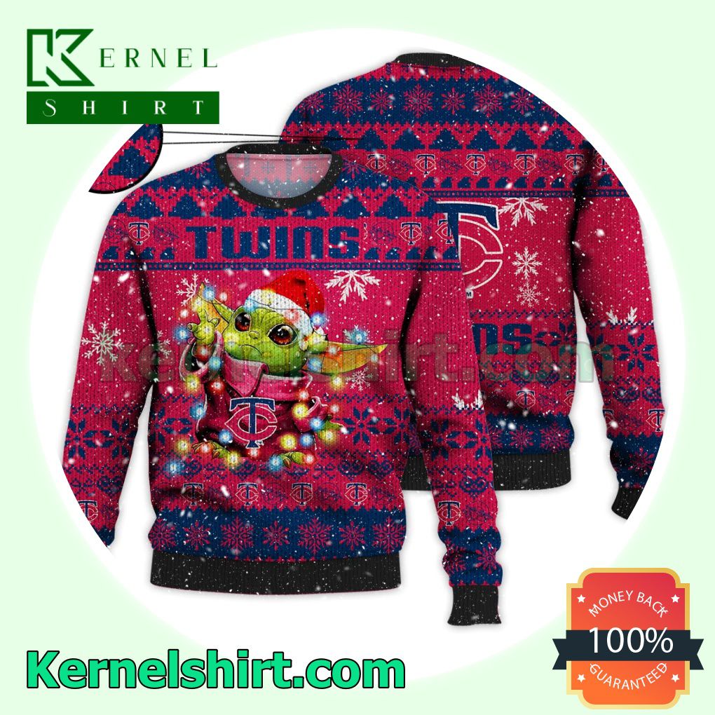 Minnesota Twins Grogu MLB Xmas Knitted Sweater