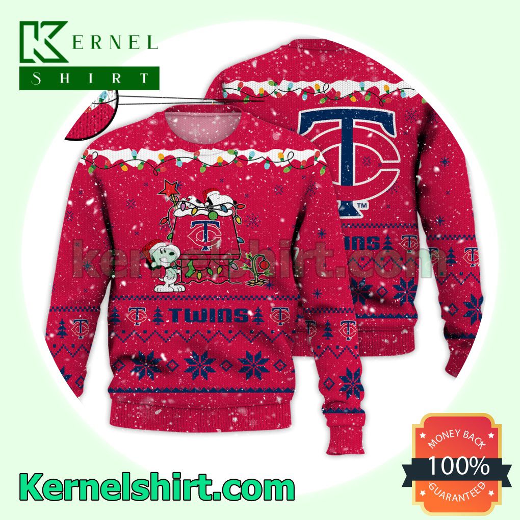 Minnesota Twins Snoopy Dog House Xmas MLB Knitted Sweater