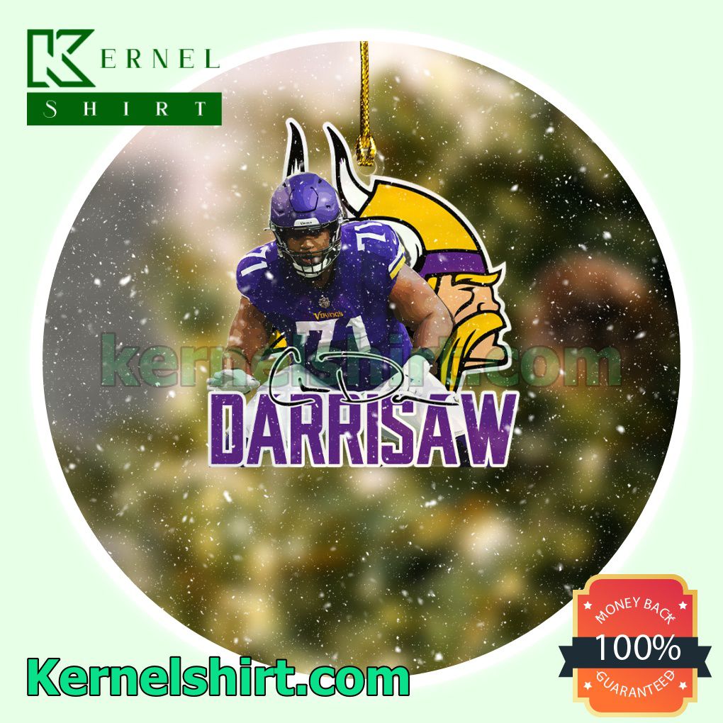 Minnesota Vikings - Christian Darrisaw Fan Holiday Ornaments a