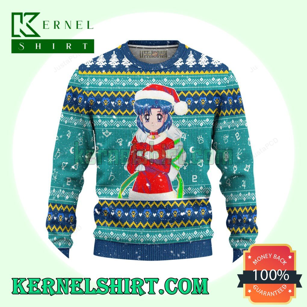 Mizuno Ami Sailor Mercury Sailor Moon Knitting Christmas Sweatshirts