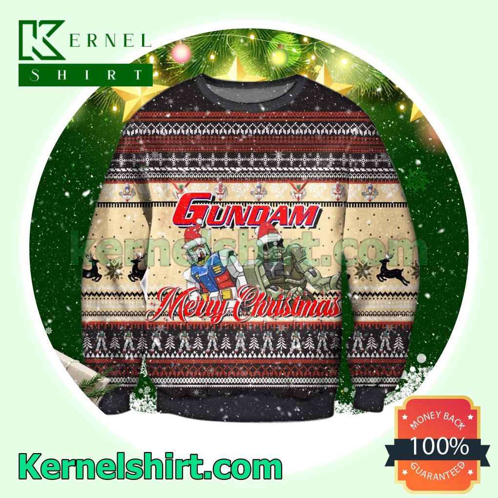 Mobile Suit Gundam Poster Xmas Knitted Sweaters