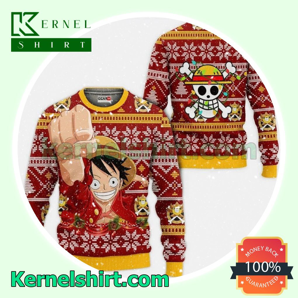 Monkey Luffy One Piece Anime Manga Knitted Christmas Jumper