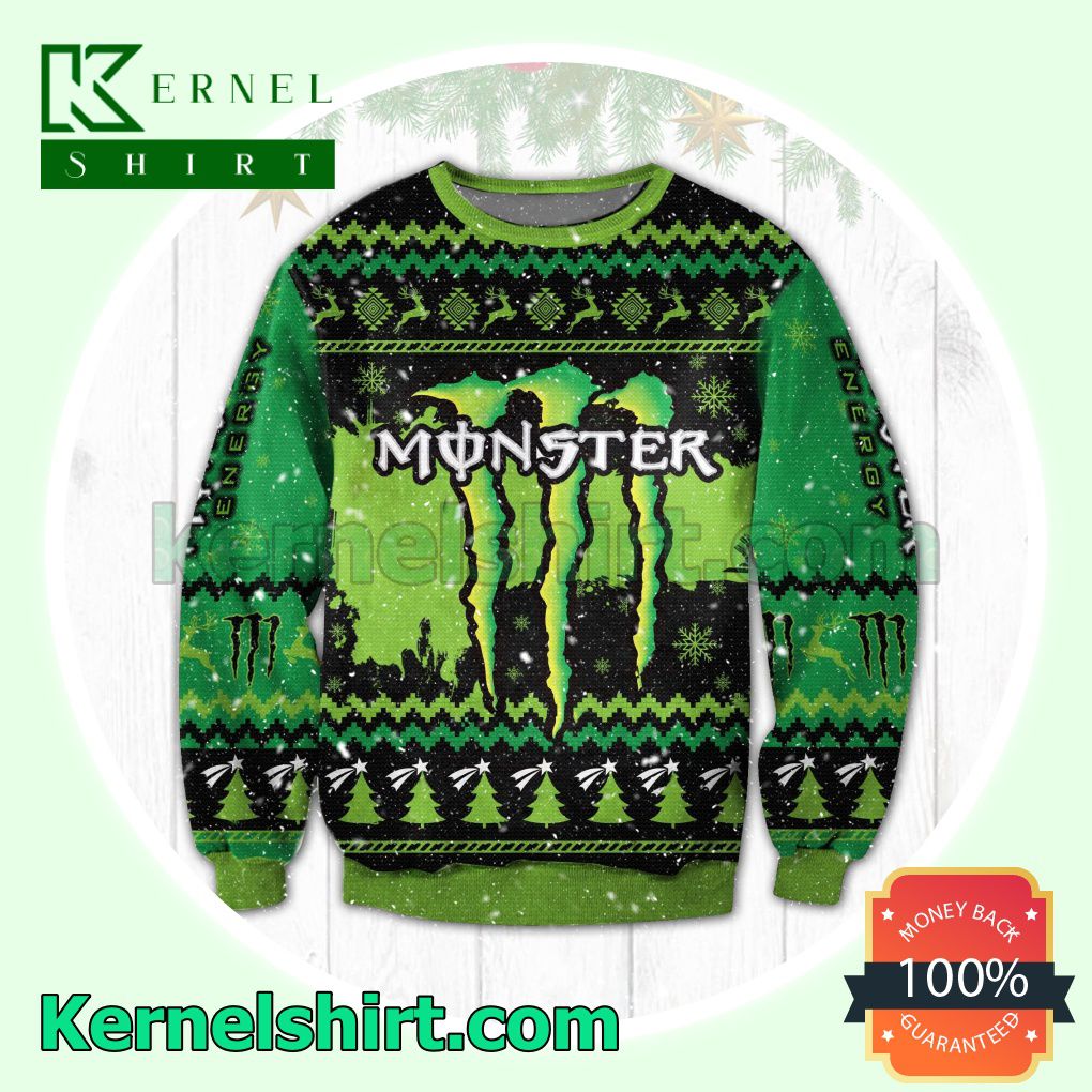 Monster Energy Drink Knitted Christmas Sweatshirts