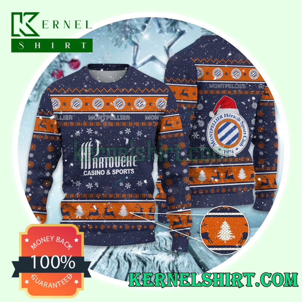 Montpellier HSC Club Snowflake Xmas Knit Sweaters