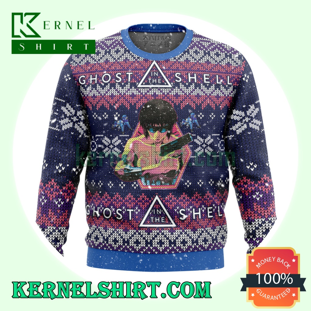 Motoko Ghost In The Shell Knitting Christmas Sweatshirts