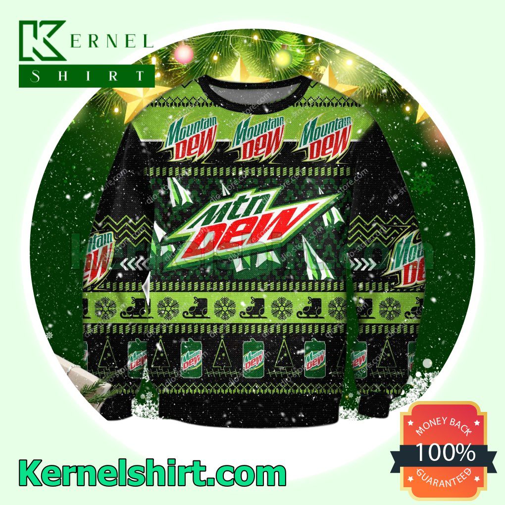 Mountain Dew Drink Knitted Christmas Jumper