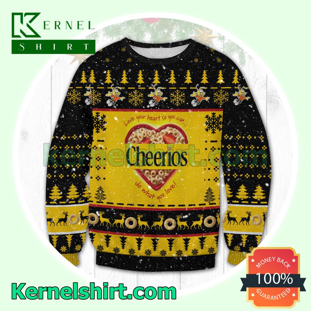 Multi Grain Cheerios Pine Tree Knitted Christmas Sweatshirts