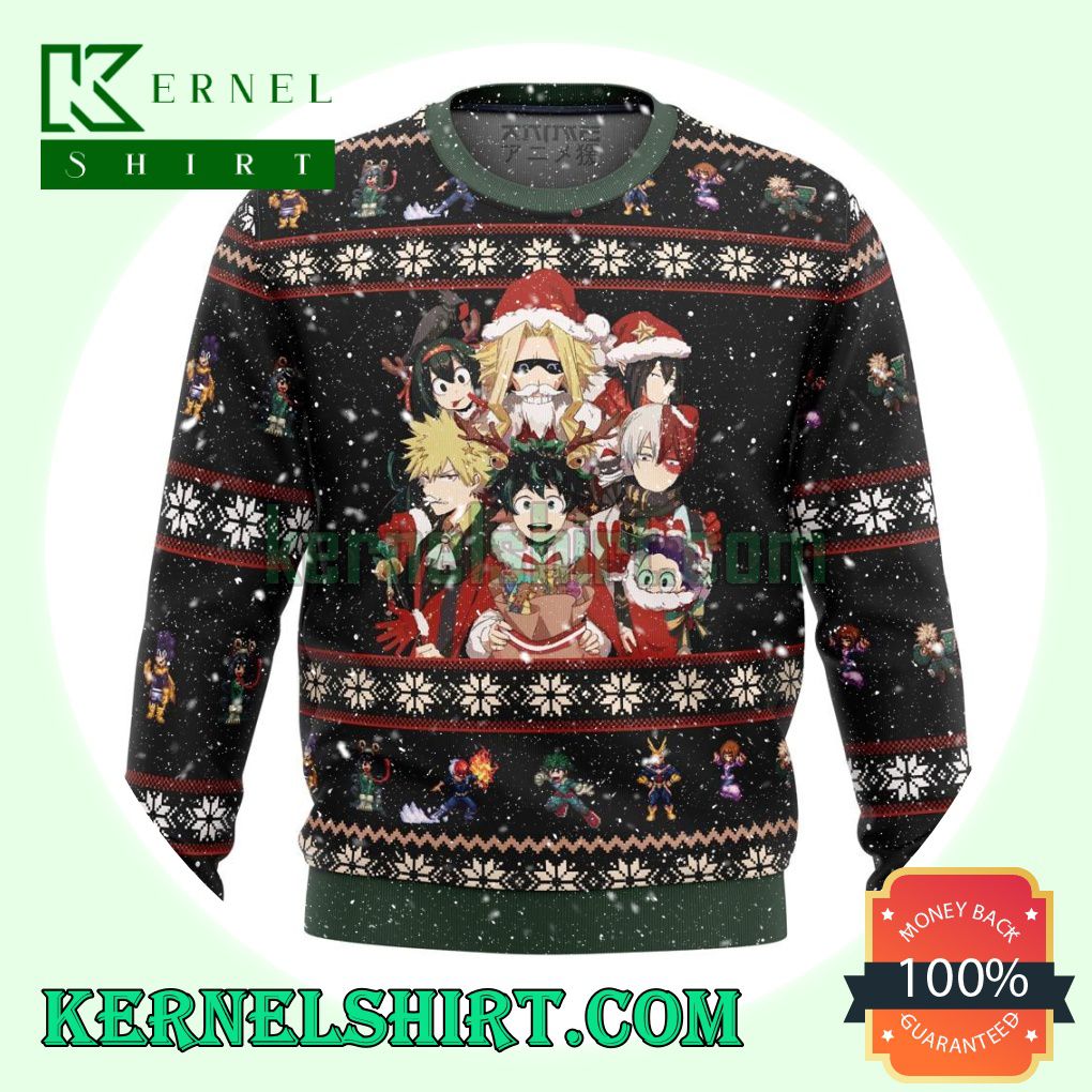 My Hero Academia Boku No Holiday Manga Anime Knitting Christmas Sweatshirts