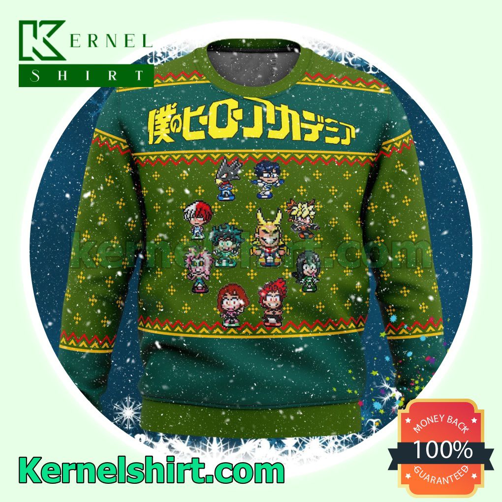 My Hero Academia Chibi Sprites Manga Anime Knitted Christmas Jumper