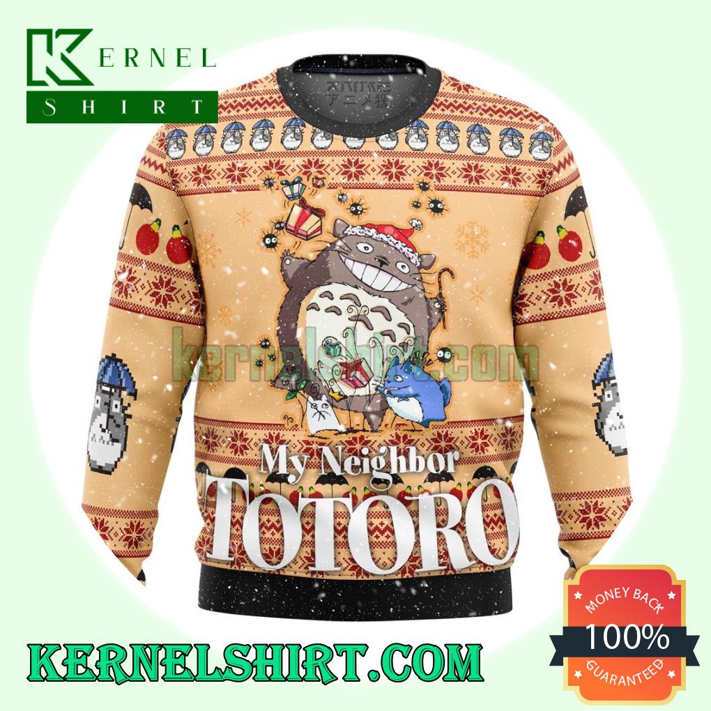 My Neighbor Totoro Friends Snowflake Premium Manga Anime Knitting Christmas Sweatshirts