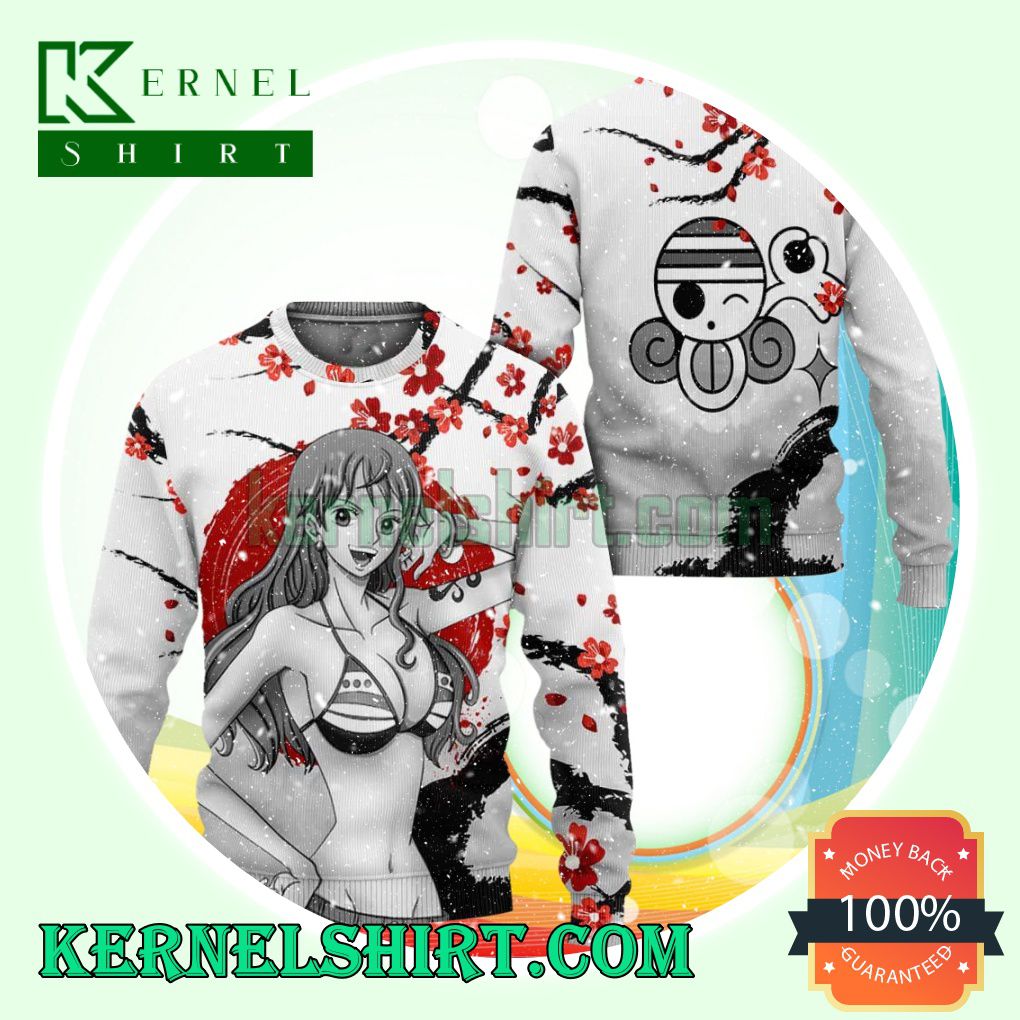 Nami Japan Style One Piece Anime Knitting Christmas Sweatshirts