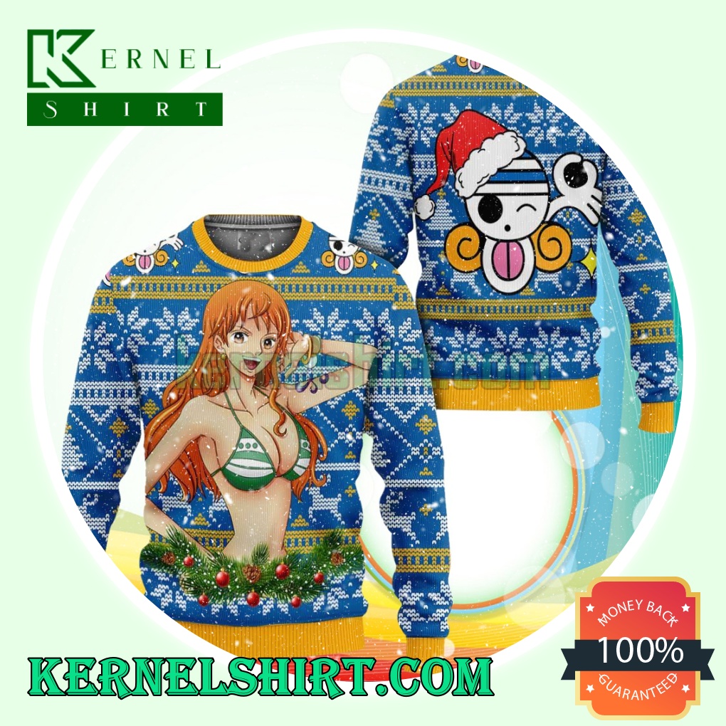Nami One Piece Manga Anime Knitting Christmas Sweatshirts