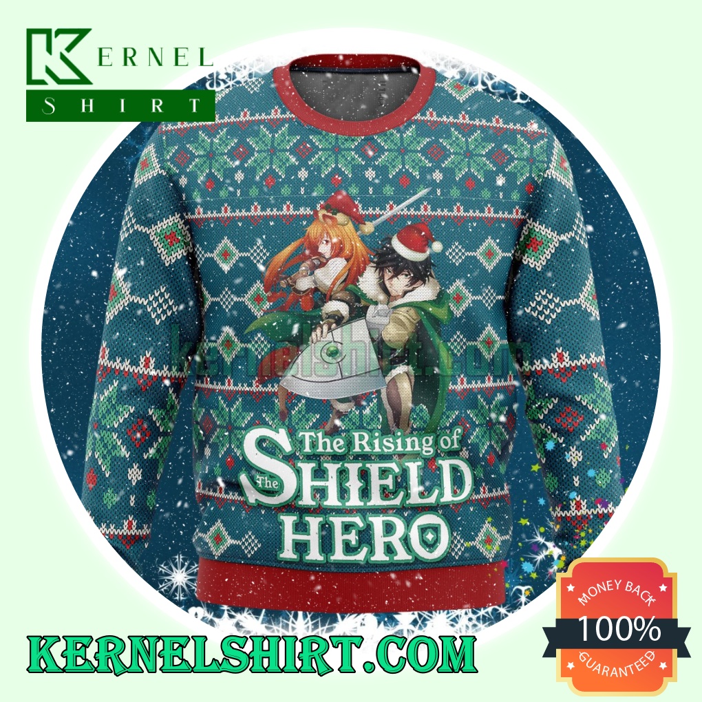 Naofumi Iwatani & Raphtalia Rising Of The Shield Hero Manga Anime Knitting Christmas Sweatshirts