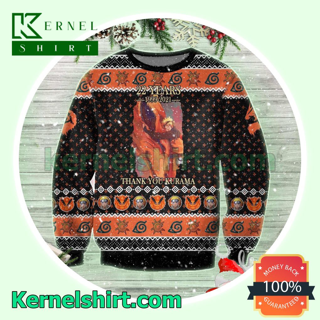 Naruto And Kurama 22 Years Anime Xmas Knitted Sweaters