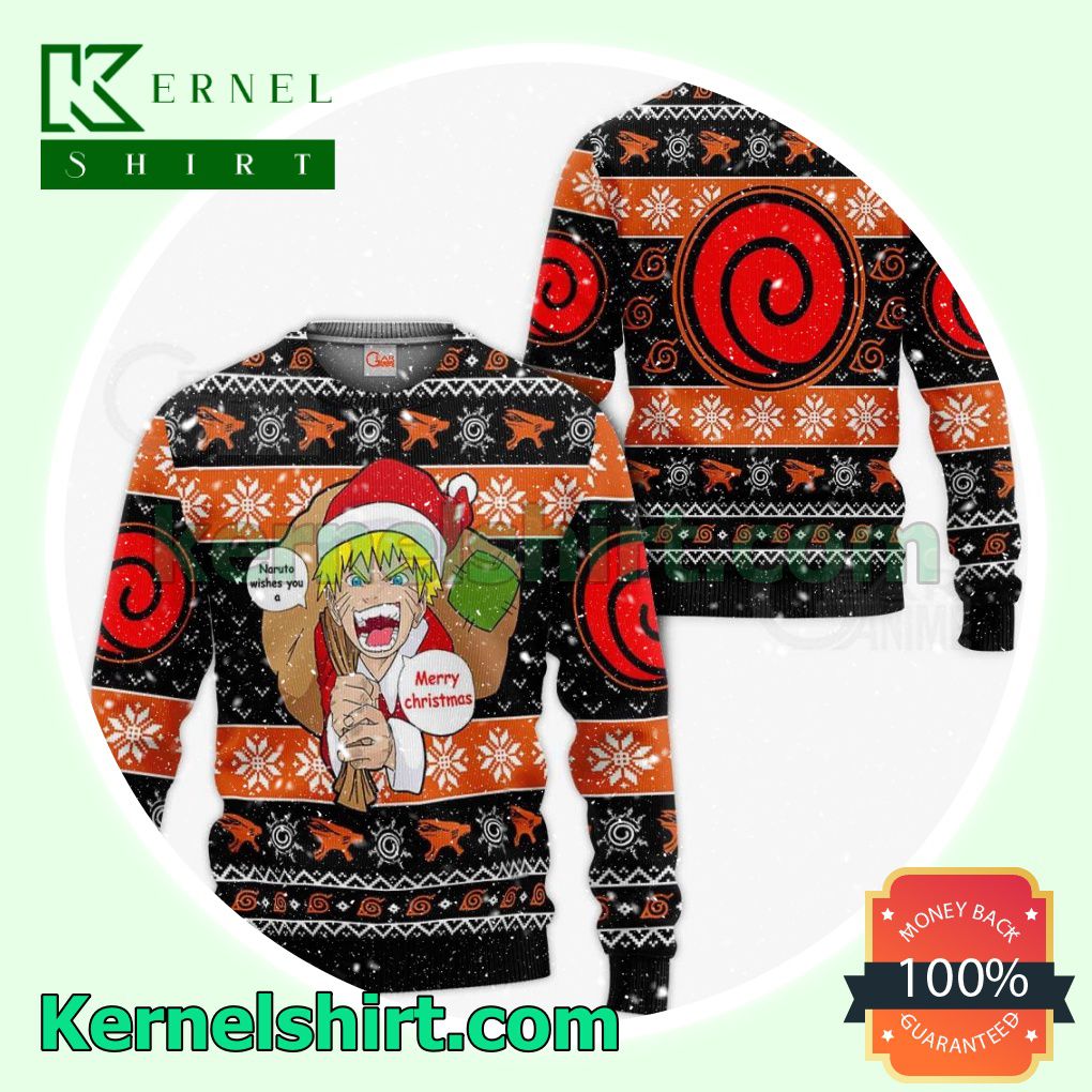 Naruto Wish You A Merry Christmas Anime Knitted Christmas Jumper