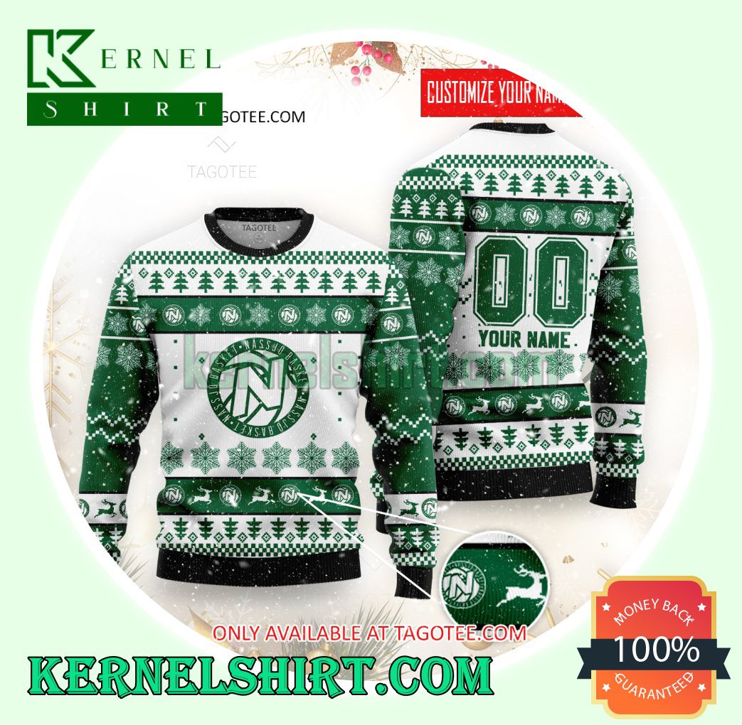 Nassjo Basket Club Logo Xmas Knit Sweaters