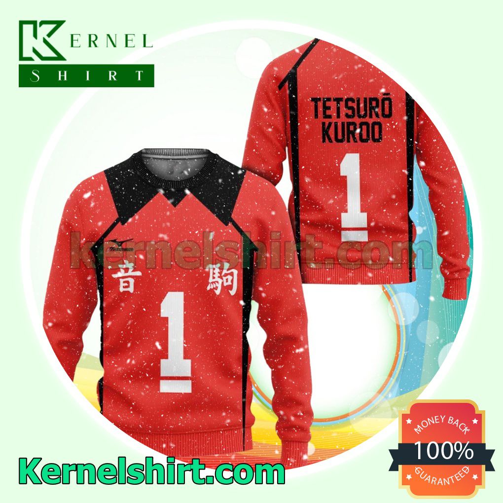 Nekoma Tetsuro Kuroo Number 1 Uniform Haikyuu Manga Anime Xmas Christmas Sweatshirts