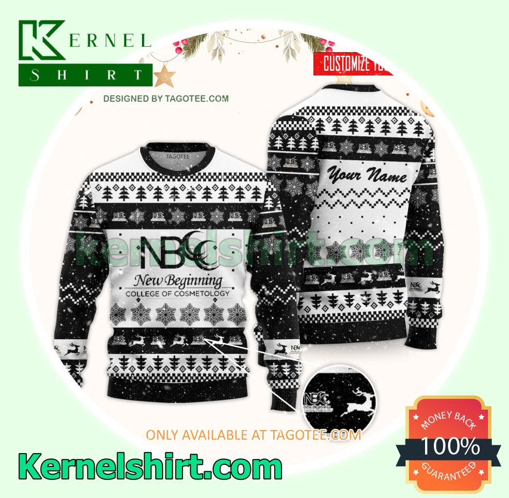 New Beginning College of Cosmetology Logo Xmas Knit Jumper Sweaters