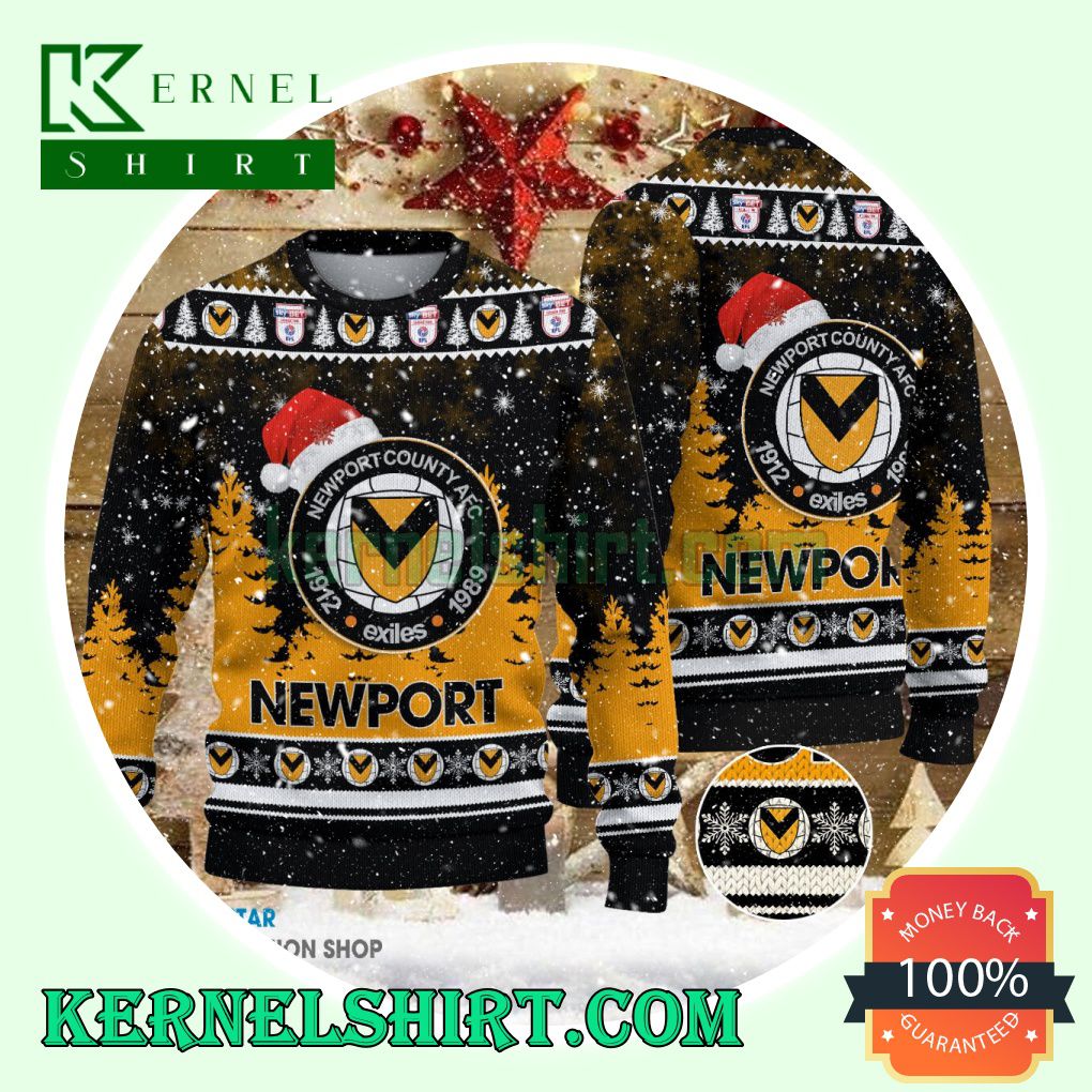 Newport County Club Santa Hat Xmas Knit Sweaters