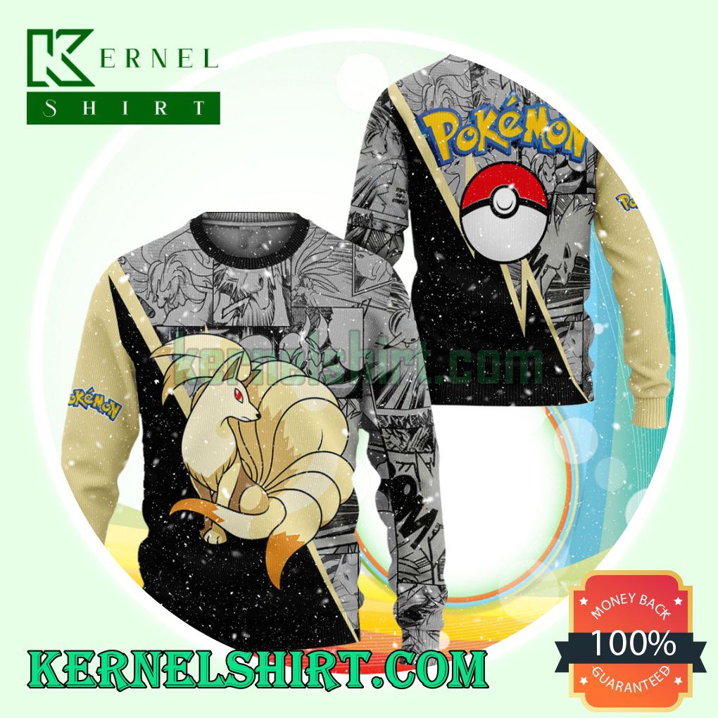 Ninetales Anime Pokemon Knitting Christmas Sweatshirts