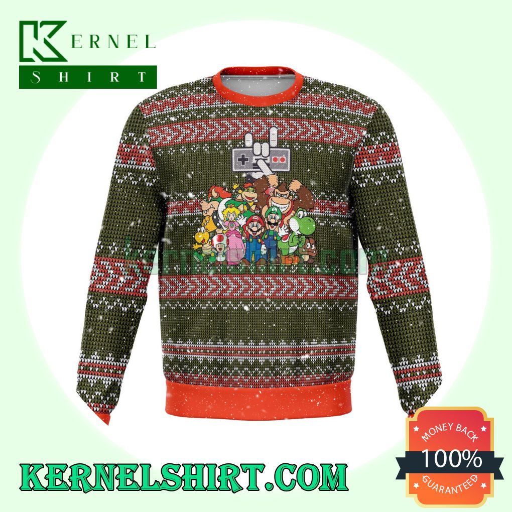 Nintendo Super Mario Knitting Christmas Sweatshirts