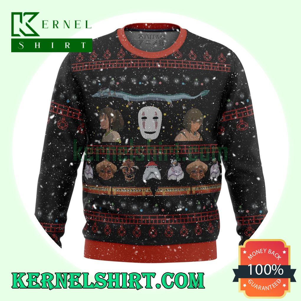 No Face Spirited Away Studio Ghibli Knitting Christmas Sweatshirts