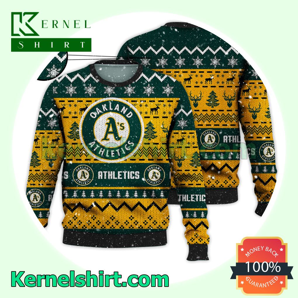 Oakland Athletics MLB Funny Knitted Christmas Jumper