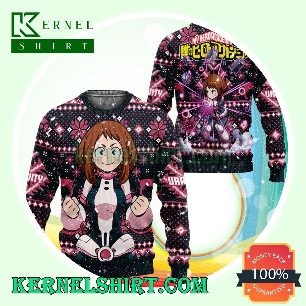 Ochaco Uraraka Anime My Hero Academia Knitting Christmas Sweatshirts