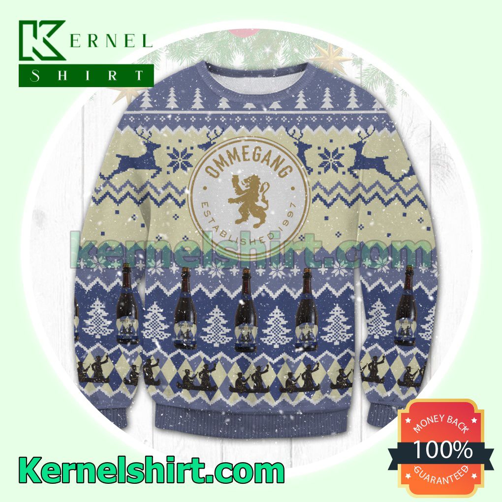 Ommegang Established 1997 Reindeer Knitted Christmas Sweatshirts