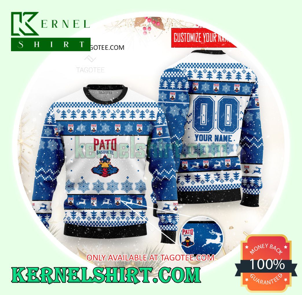 Pato Basquete Club Logo Xmas Knit Sweaters